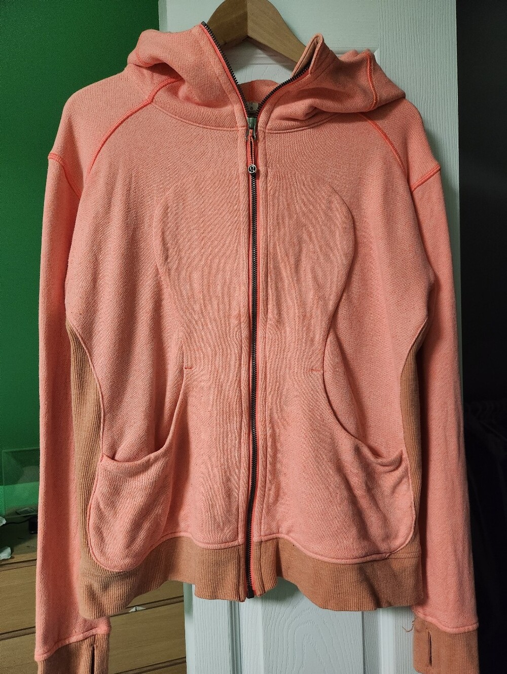 Vibrant Coral Lululemon On The Daily Full Zip Hoodie Size 10